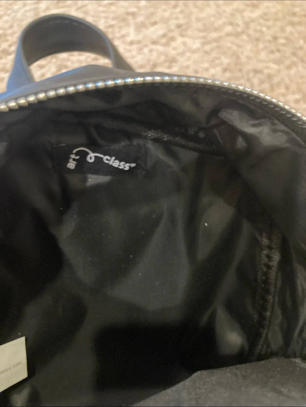 art class Black Mini Backpack with White Daisy Embroidery